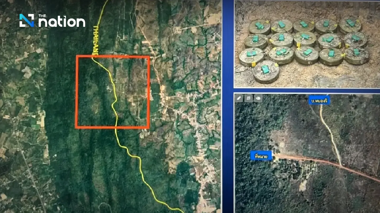Thai navy troops uncover cache of 16 landmines at Ban Sam Lang area Thai navy troops uncover cache of 16 landmines at Ban Sam Lang area