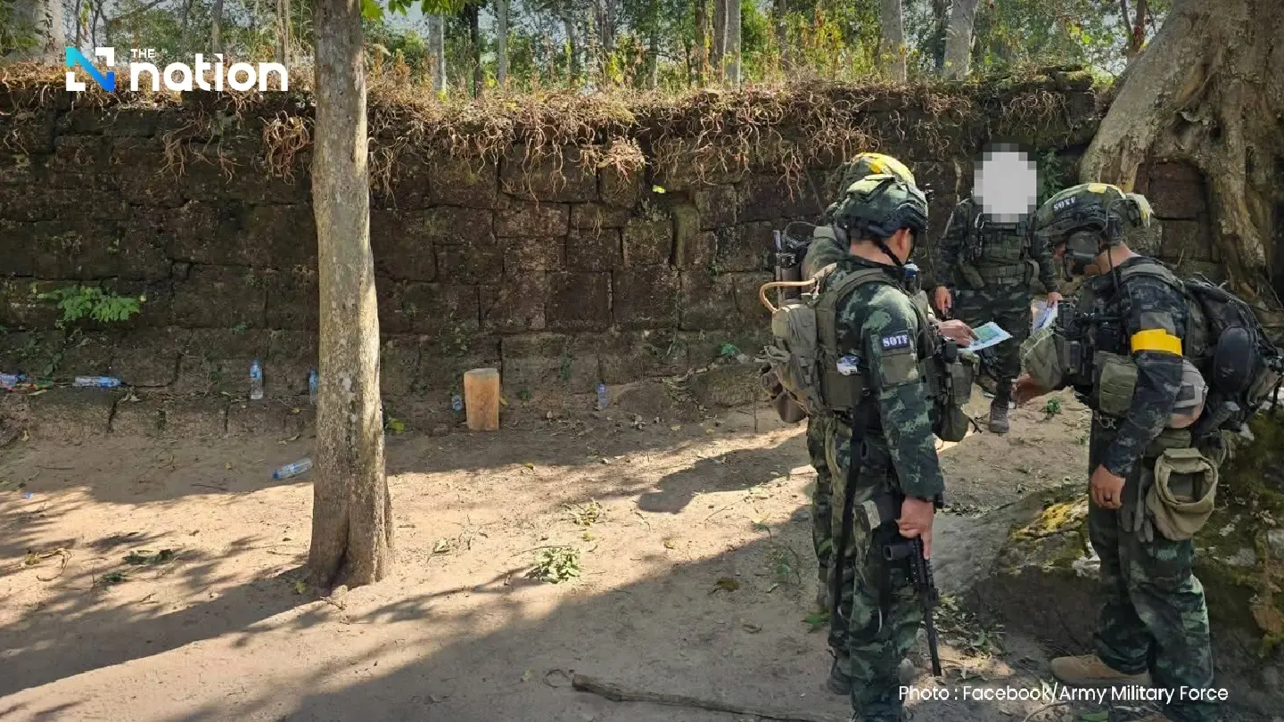 Royal Thai Army shows evidence of Cambodian troops setting up artillery base on Thai soil