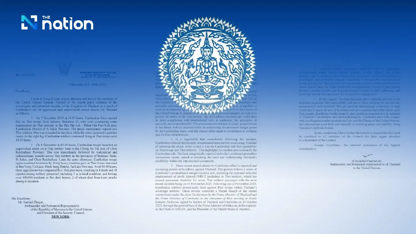 Thailand Invokes UN Charter Self-Defence Clause, Accuses Cambodia of Armed Aggression