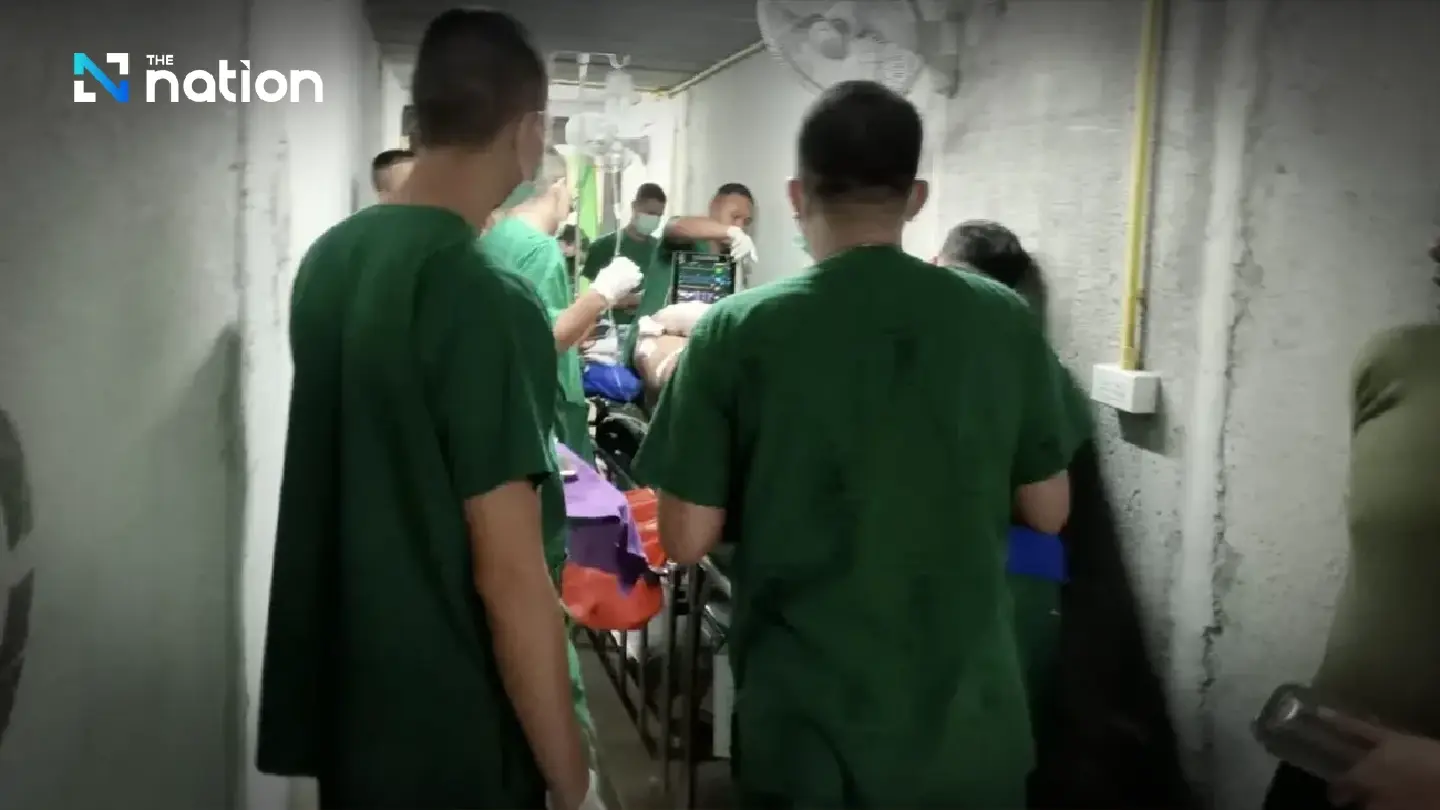 BM-21 rockets fall near Phanom Dong Rak Hospital, patients and staff shelter in bunker