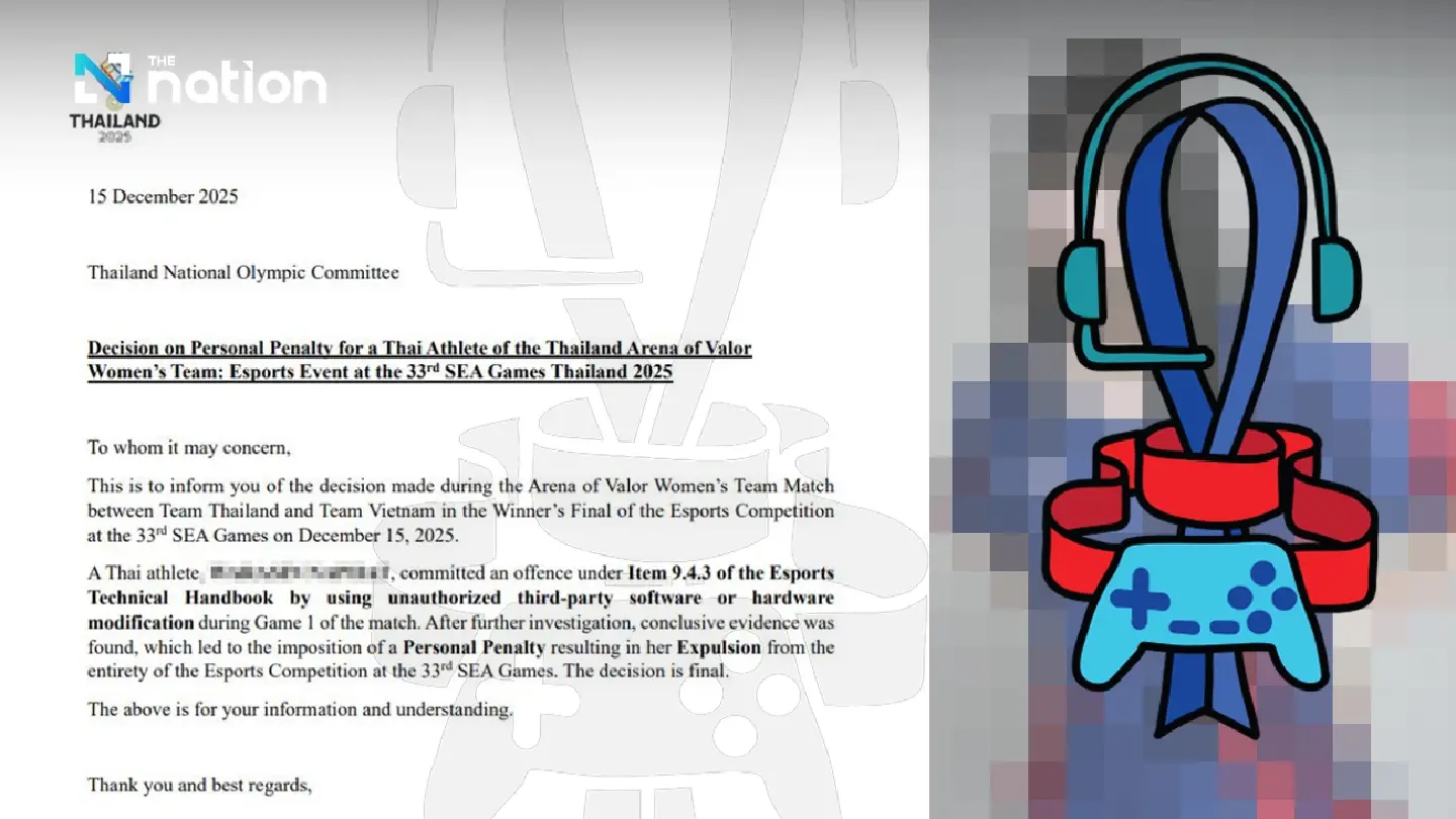Thai esports body accepts expulsion of women’s SEA Games player for rules breach
