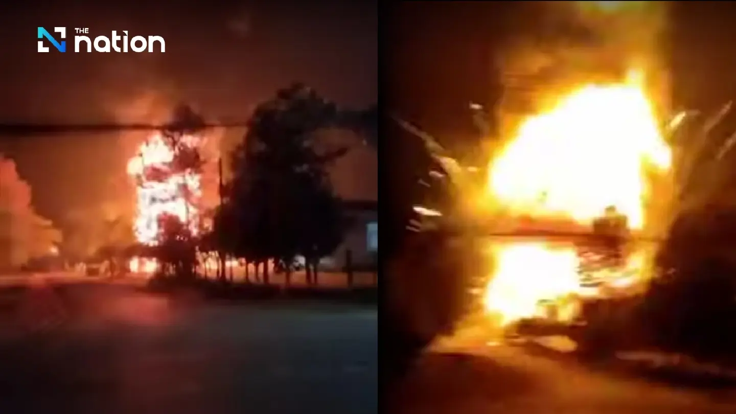 Army Rushes to Control Fire at Surin Border Patrol Police Armory, Public Urged to Avoid Area