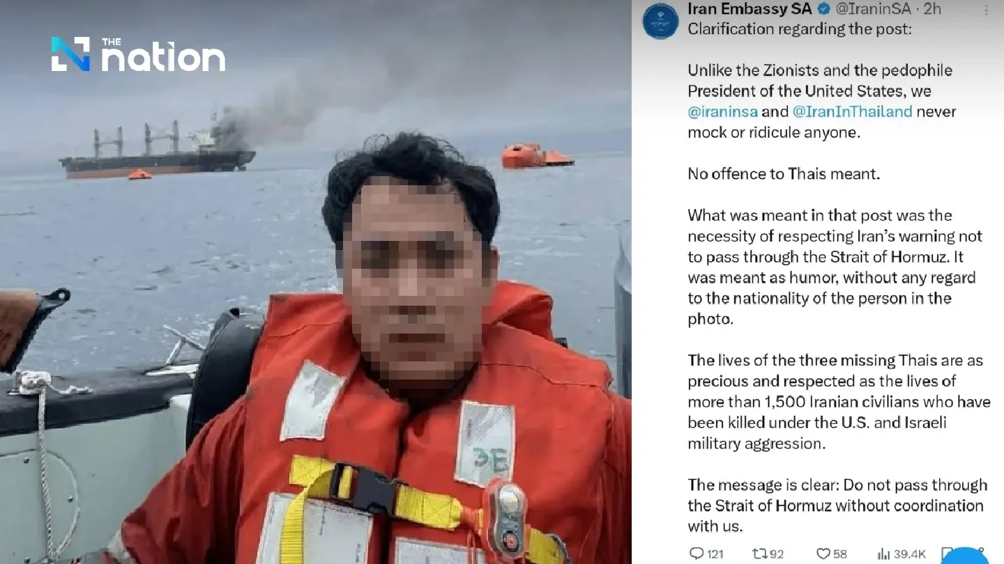 Iran mission in South Africa says viral Thai-crew post was humorous, not mocking