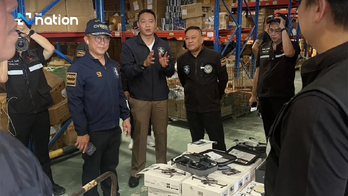 Thai cyber police, NBTC raid Bangkok warehouse, seize illegal drones Thai cyber police, NBTC raid Bangkok warehouse, seize illegal drones