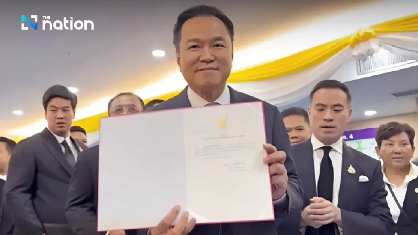 Anutin collects MP certificate, pledges urgent action on all fronts