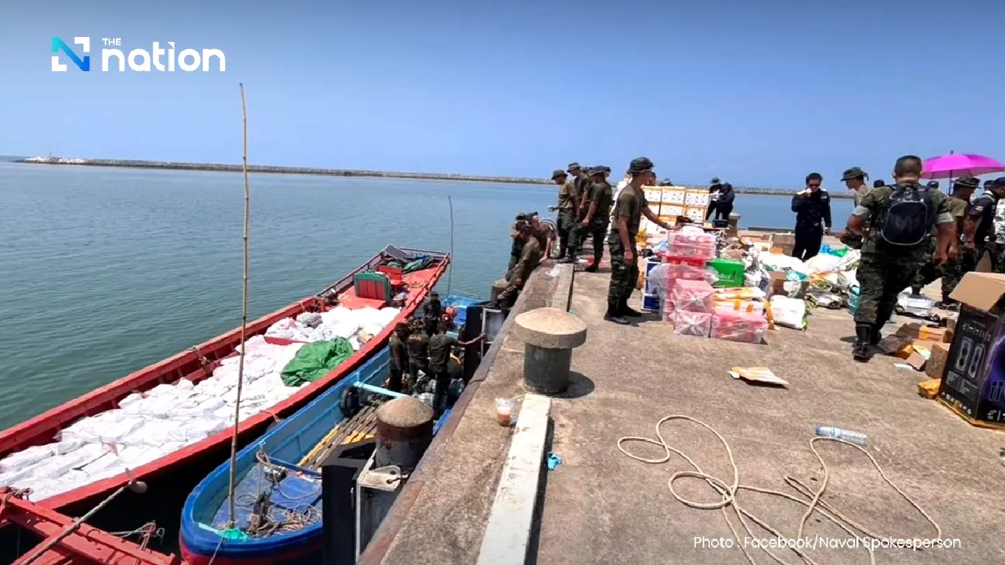 Four Cambodian boats seized in midnight smuggling raid