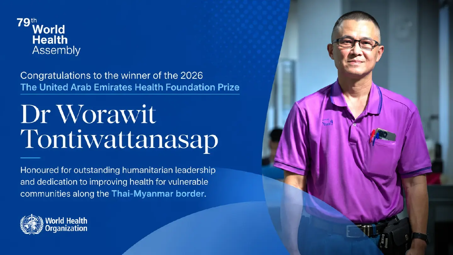 WHO honours Dr Worawit for humanitarian care on Thai-Myanmar border