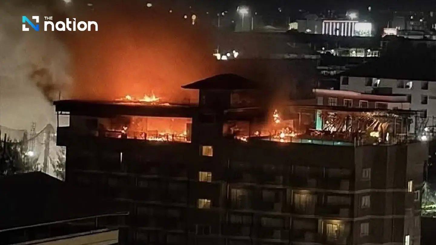 Pattaya hotel rooftop fire injures four, no deaths reported