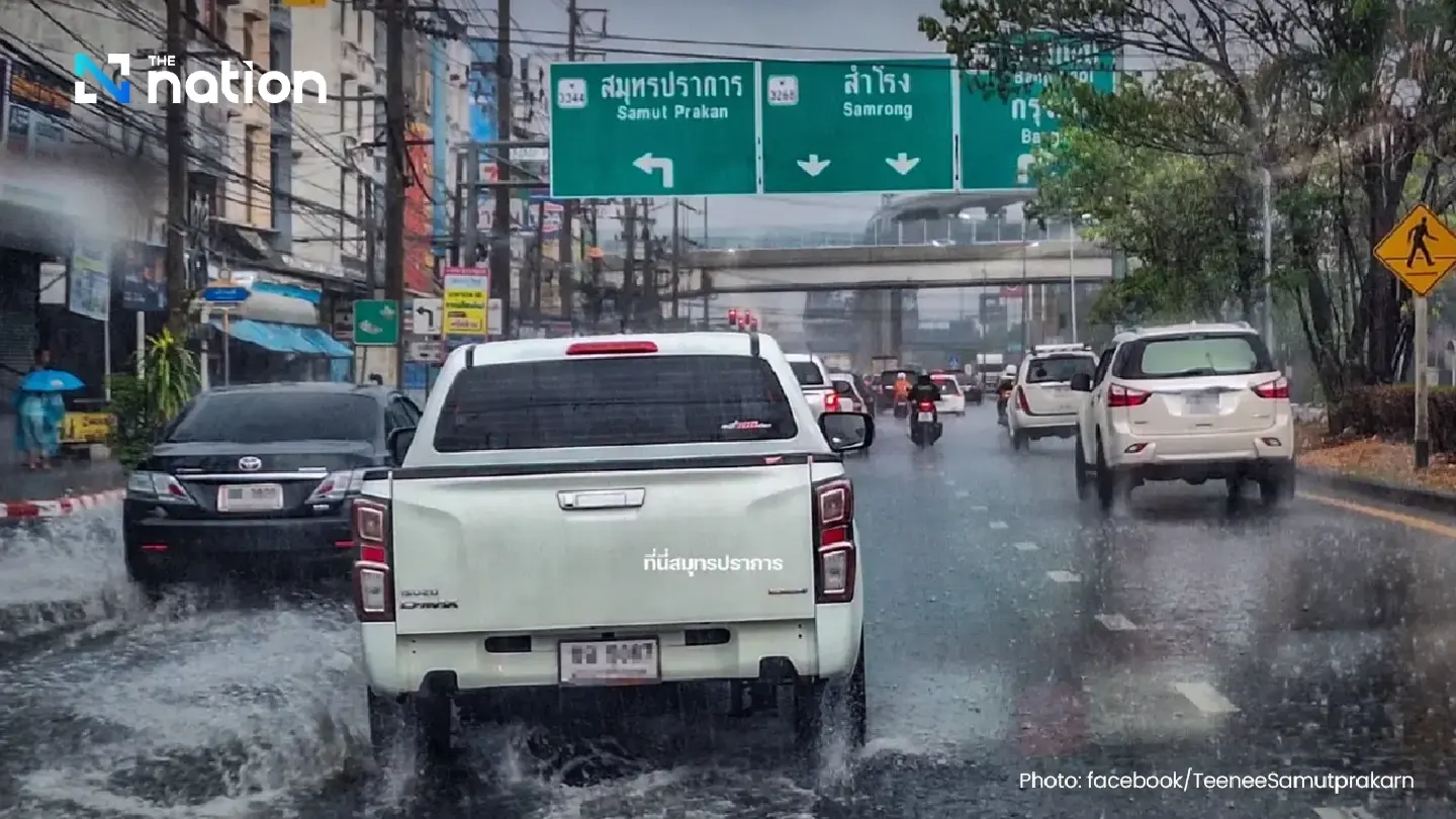 Samut Prakan hit by flooding as TMD warns of lingering rain over Bangkok