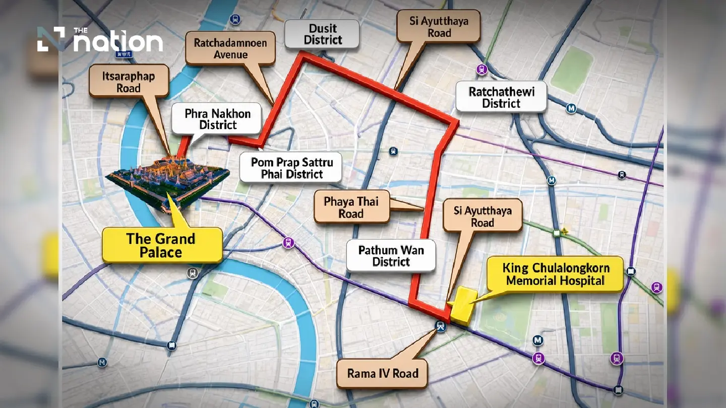 Route announced for Princess Bajrakitiyabha royal procession Route announced for Princess Bajrakitiyabha royal procession