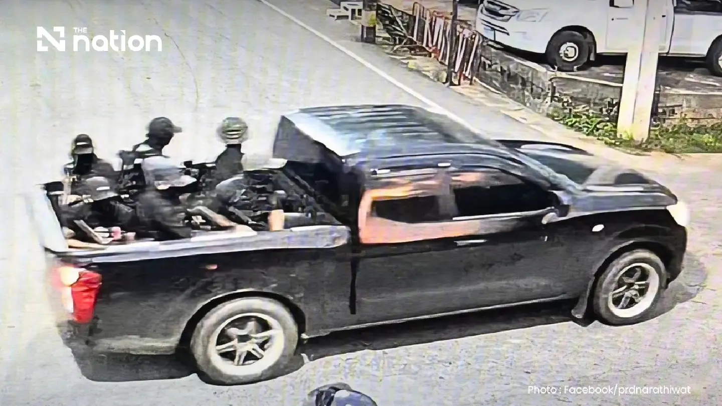 Nine-man attack squad seen on CCTV storming Narathiwat checkpoint in 90 seconds