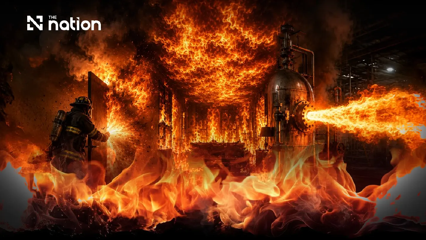 Fire warning signs behind backdraft, flashover and jet fire Fire warning signs behind backdraft, flashover and jet fire