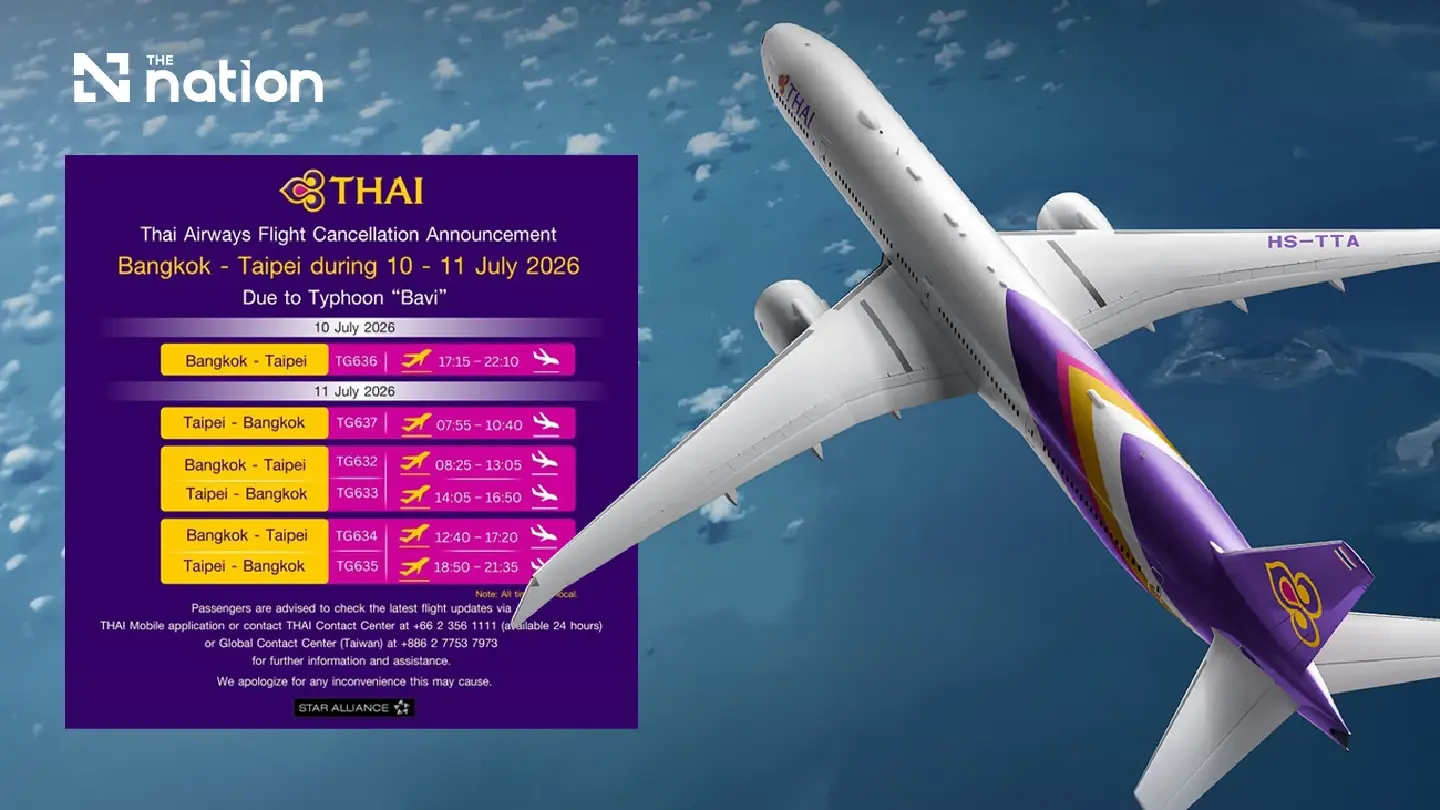 THAI Cancels Bangkok – Taipei Flights due to Typhoon Bavi THAI Cancels Bangkok – Taipei Flights due to Typhoon Bavi