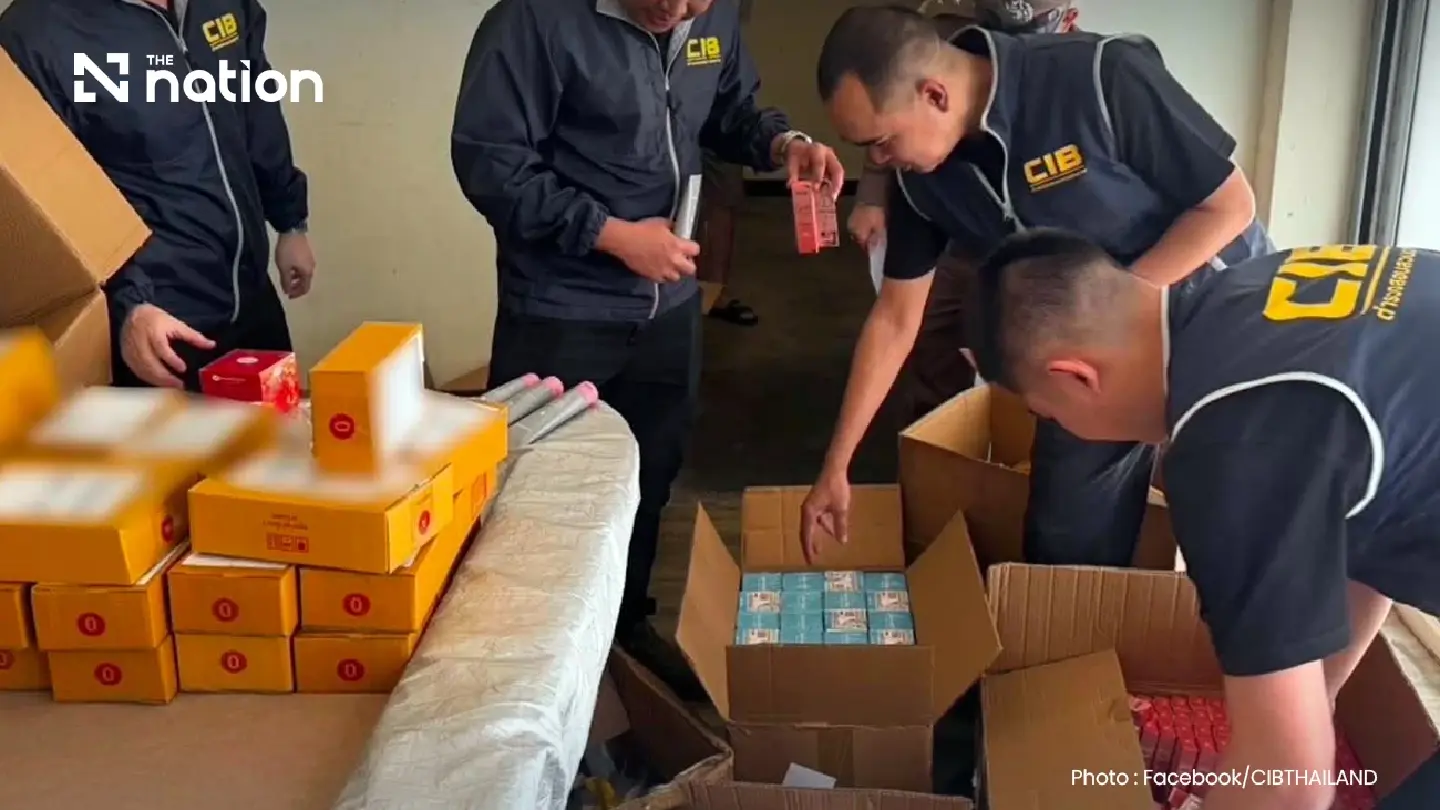 Police Raid Samut Prakan Warehouse, Seizing 18,000 Fake Cosmetics