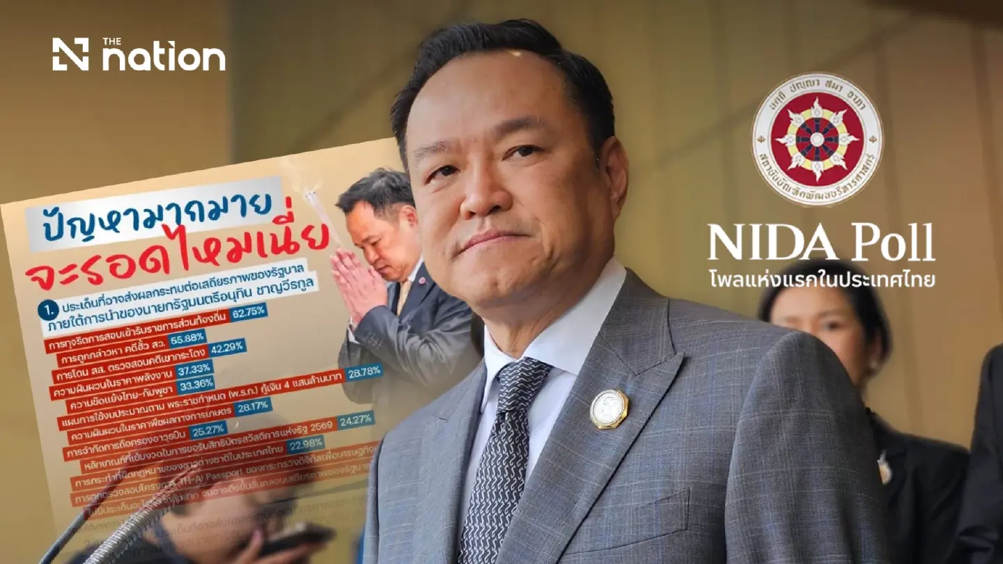 Major issues could affect stability of Anutin's government: NIDA Poll Major issues could affect stability of Anutin's government: NIDA Poll