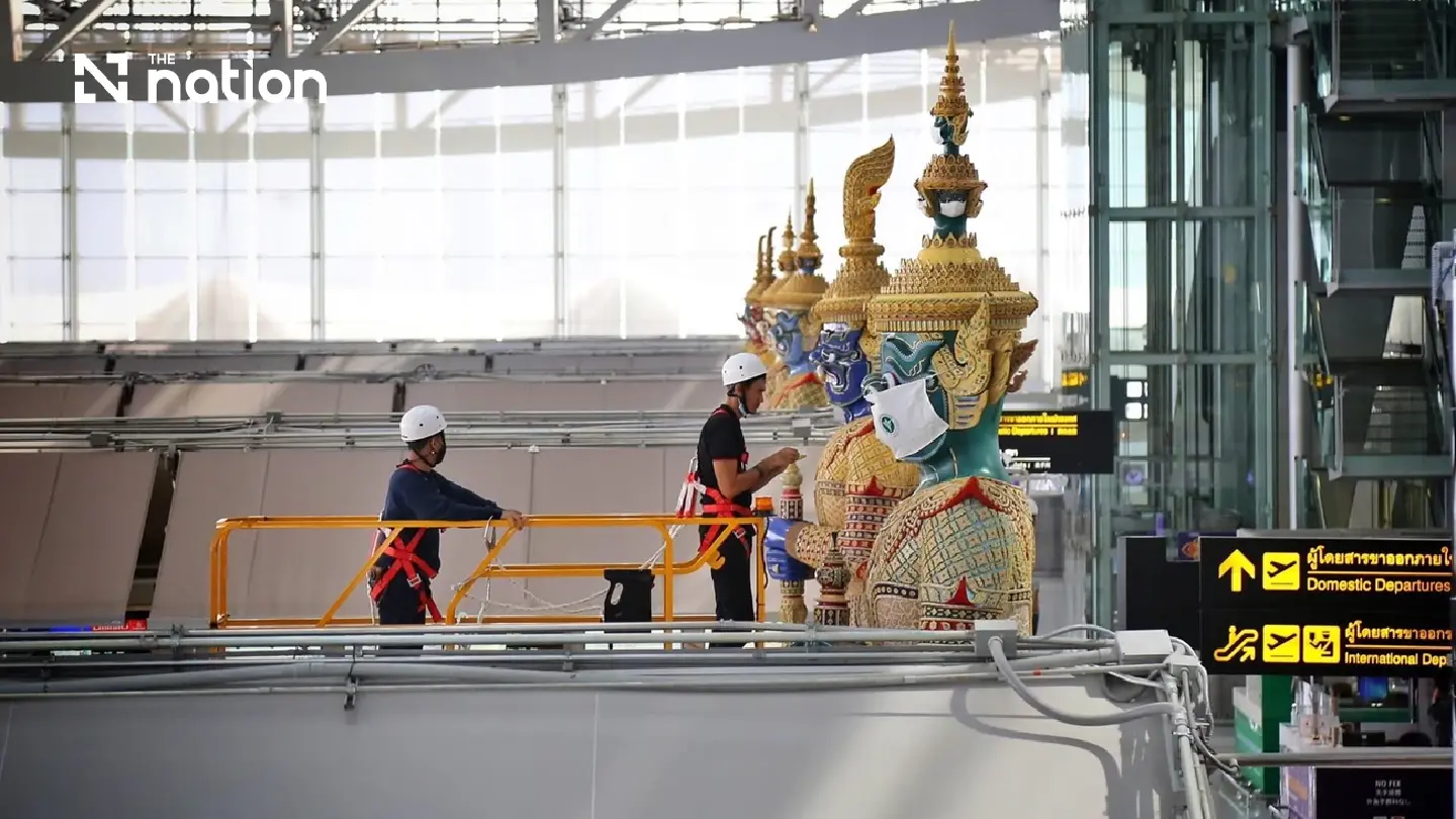 The 12 mythical giants watch over Suvarnabhumi Airport The 12 mythical giants watch over Suvarnabhumi Airport