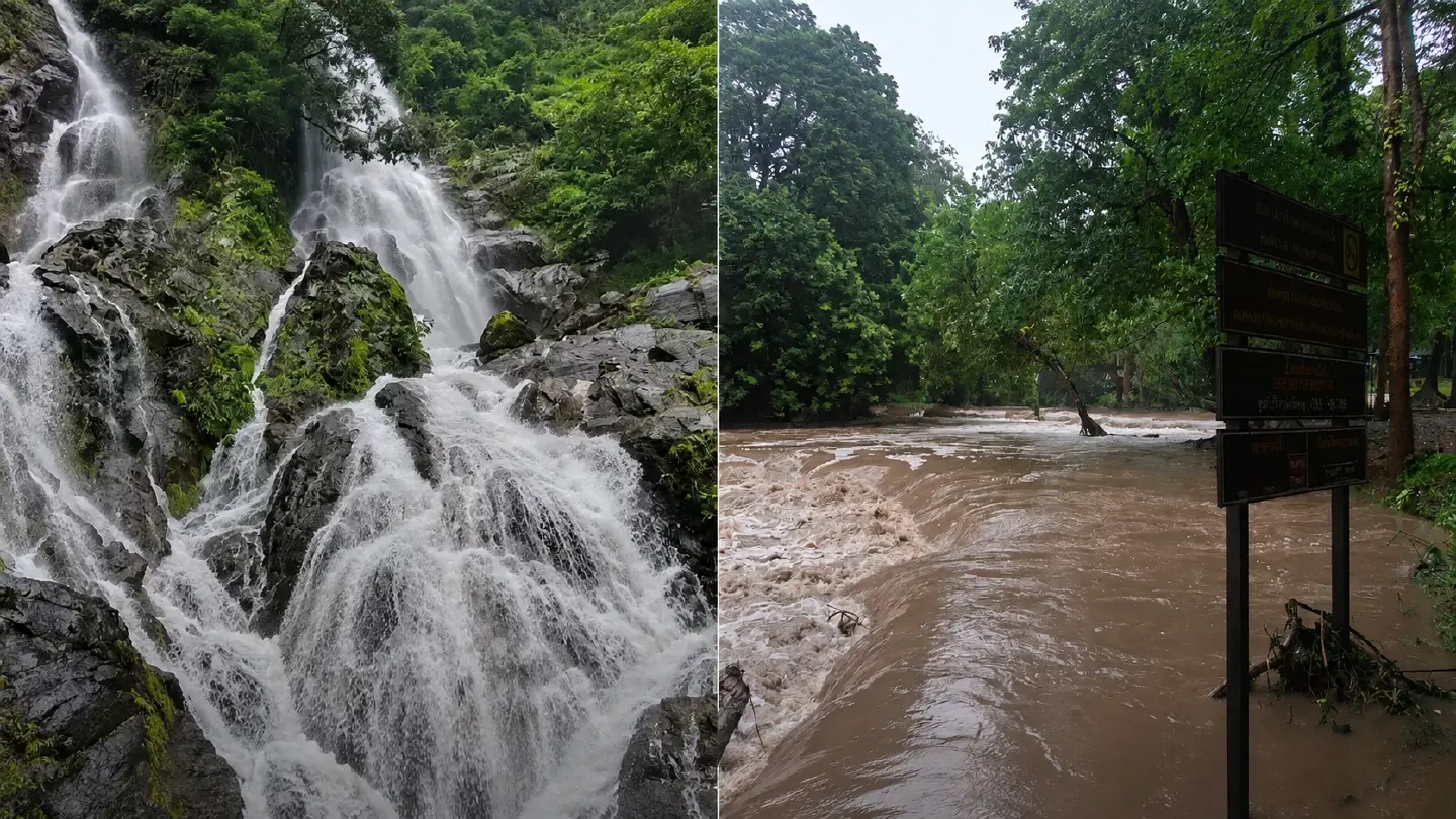 Heavy rain closes waterfalls at two national parks in Saraburi Heavy rain closes waterfalls at two national parks in Saraburi