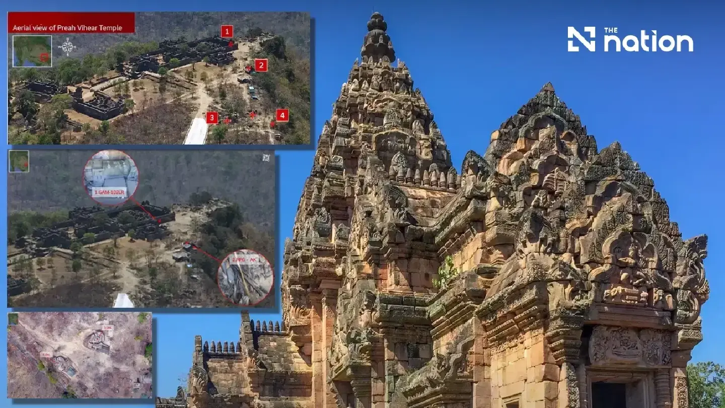 Thai army shares Preah Vihear drone strike video on Sept 15 Thai army shares Preah Vihear drone strike video on Sept 15