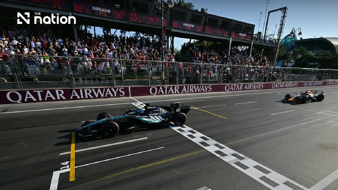 Russell wins Azerbaijan GP by 0.196 seconds on Sept 26 Russell wins Azerbaijan GP by 0.196 seconds on Sept 26