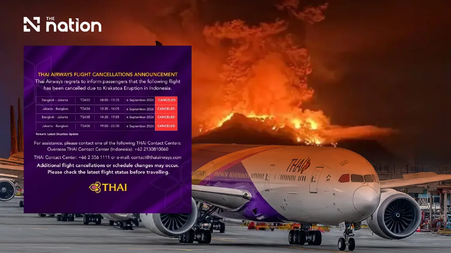 Thai Airways cancels Jakarta flights after Indonesian volcano erupts Thai Airways cancels Jakarta flights after Indonesian volcano erupts