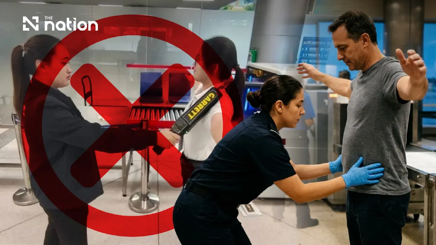 Don Mueang to replace handheld metal checks with pat-downs Don Mueang to replace handheld metal checks with pat-downs